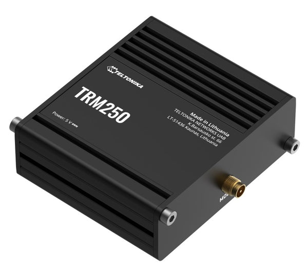 Teltonika TRM250 Industrial Cellular Modem, 4G/LTE (Cat M1), NB-IoT, Small Size, USB Interface for Internet Access, External Antenna, PSU excluded