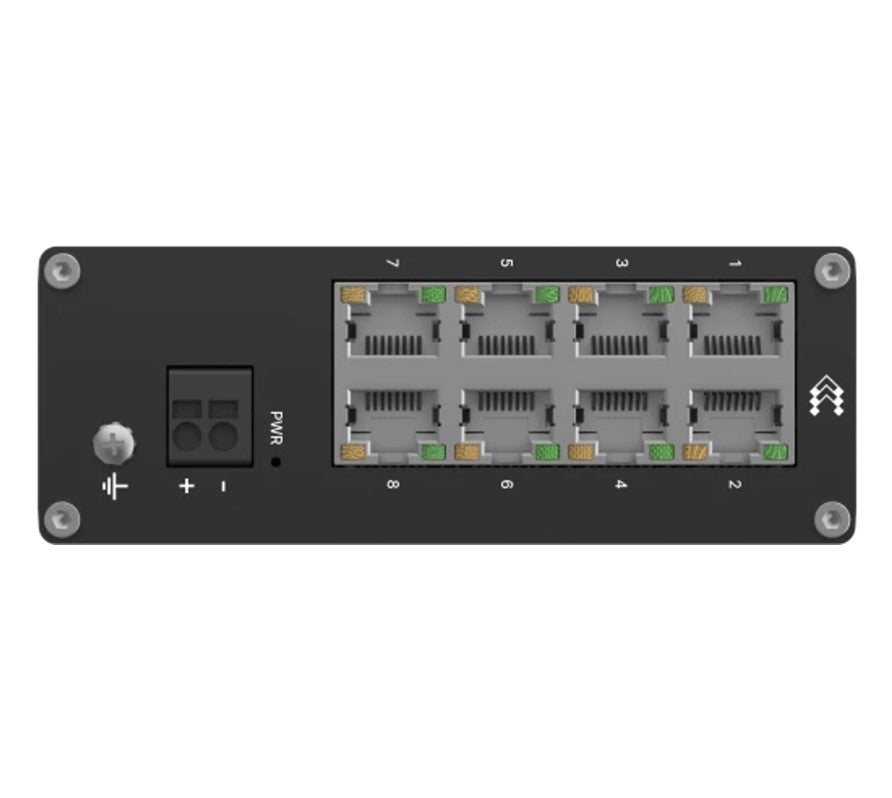Teltonika TSW030 8-PORT ETHERNET SWITCH, 2-PIN Power Input, 10/100 Mbps, Integrated DIN Rail (Plug&Play Deployment), Supports auto MDI/MDIX crossover - Image 4