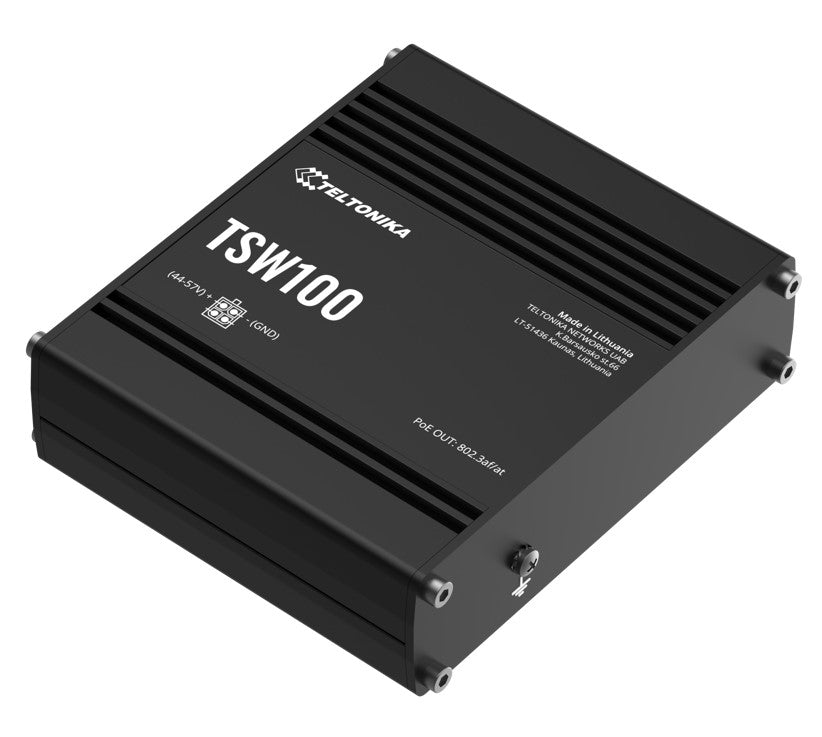Teltonika TSW100 Industrial POE+ Ethernet Switch, 4 x PoE+ Ports, Power Up to 120W, 5 x Gigabit Ethernet with speeds up to 1000 Mbps, PSU included - Image 2