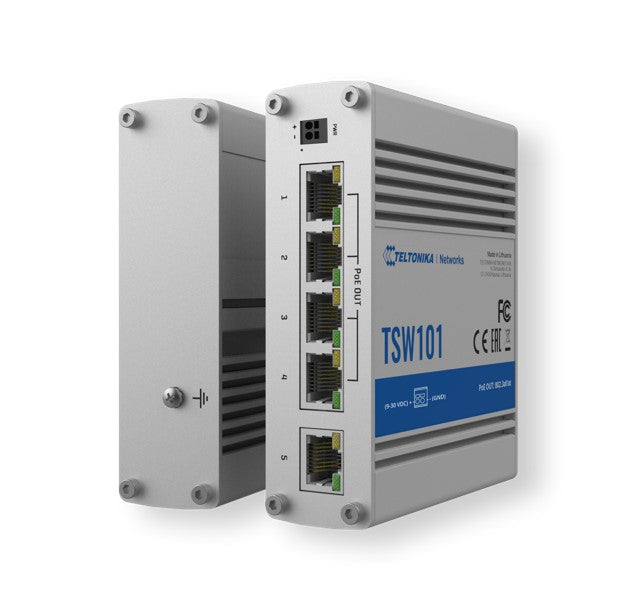Teltonika TSW101 Automotive POE+ Switch, 4x PoE Ports, 5 x Gigabit Ethernet Ports with speeds of up to 1000 Mbps, PSU excluded - Image 2