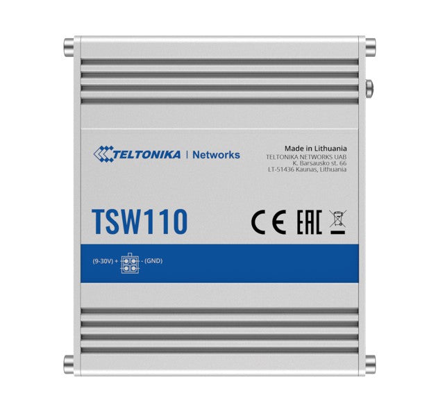Teltonika TSW110 L2 Unmanaged Ethernet Switch, 5 x Gigabit Ethernet with speeds up to 1000 Mbps, PSU included - Image 1