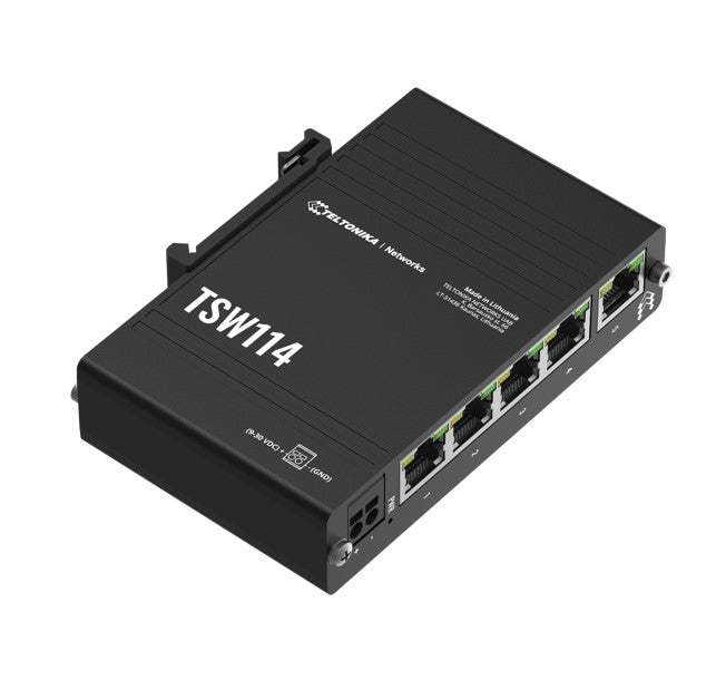 Teltonika TSW114 Gigabit DIN Rail Ethernet Switch,Easy Mounting, 5x Gigabit Ethernet Ports with speeds of up to 1000 Mbps, PSU excluded - Image 2