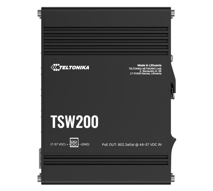 Teltonika TSW200 Industrial PoE+ Ethernet Switch, 2x SFP Ports, 8x PoE+ Ports with speeds up to 1000 Mbps, Power Up to 240 W, PSU excluded - Image 5
