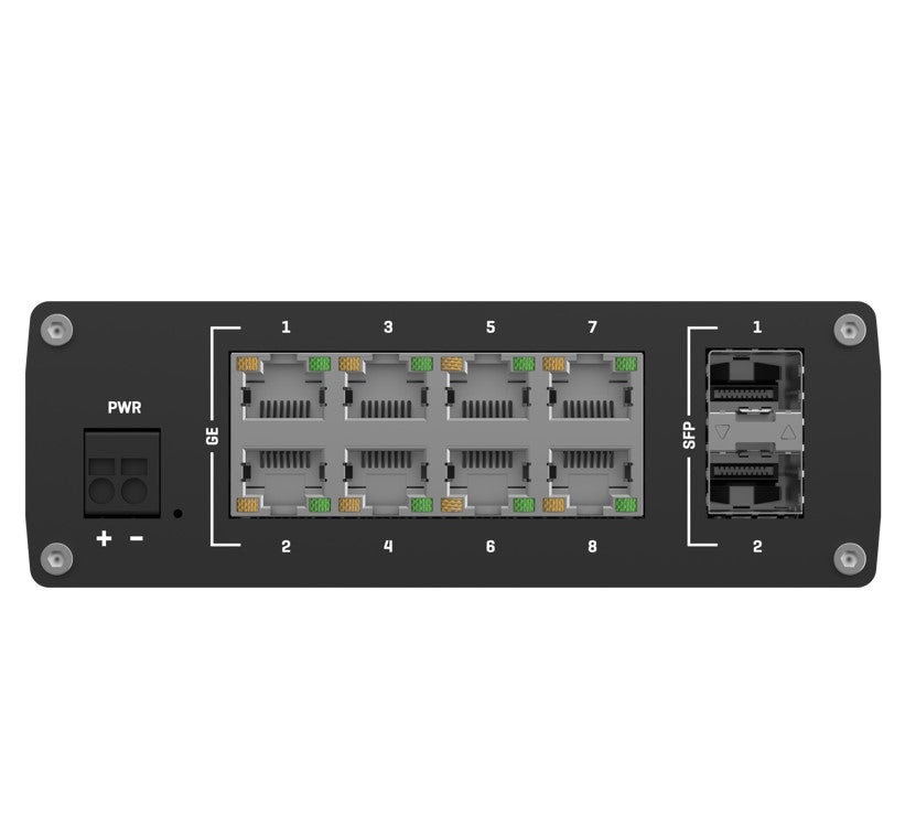 Teltonika TSW210 Industrial Ethernet Switch, 2x SFP Ports, 8x Gigabit Ethernet Ports with speeds of up to 1000 Mbps, DIN Rail, PSU excluded - Image 4
