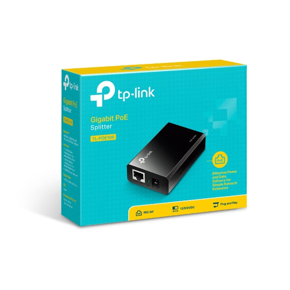 TP-Link POE10R Omada PoE Splitter 2xGbE Gigabit RJ45 Port Power Over Ethernet Adapter carry Power & Data over 100m Plug & Play - Image 1