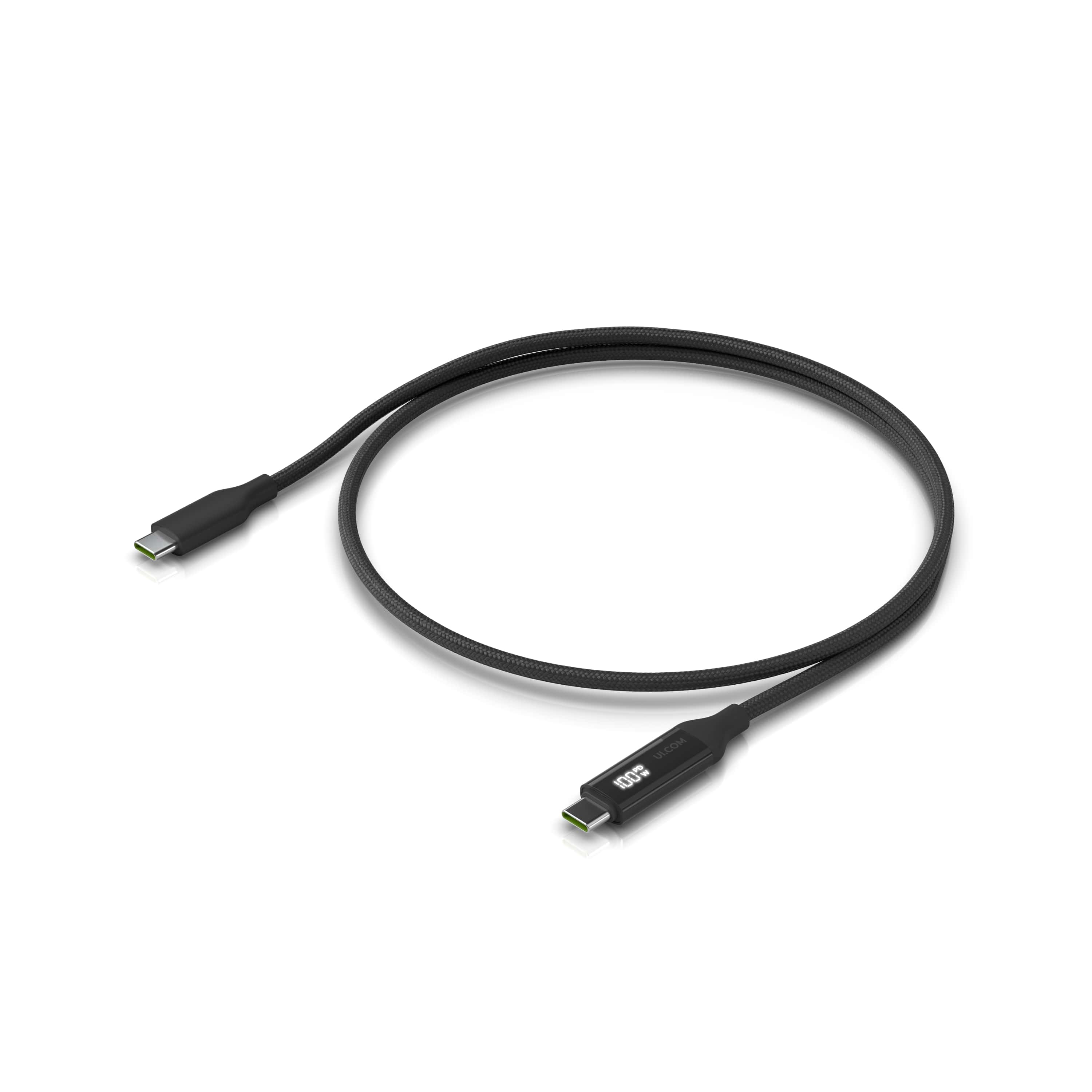 Ubiquiti USB-C Cable with Charge Display,Length 1M, Black, Braided Power & Data Cable With A Double-sided Charge Display,100W Max Power Output - Image 4