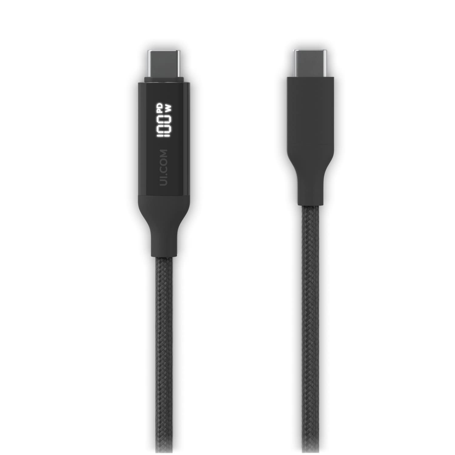 Ubiquiti USB-C Cable with Charge Display,Length 2M, Black, Braided Power & Data Cable With A Double-sided Charge Display,100W Max Power Output - Image 2