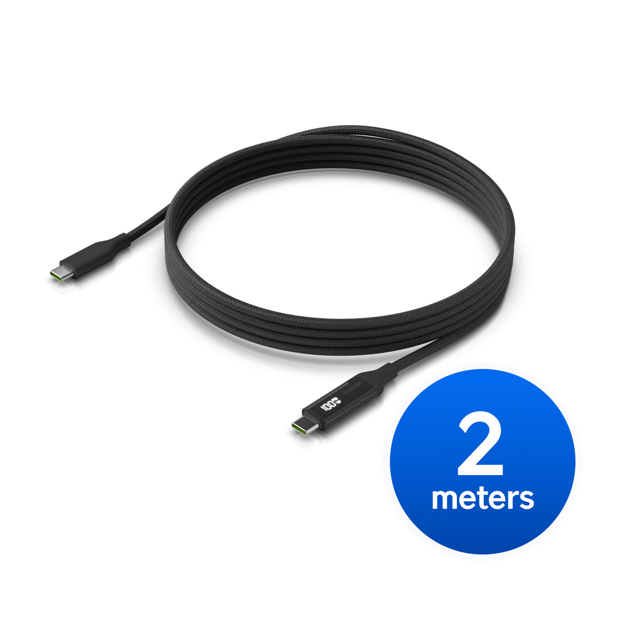 Ubiquiti USB-C Cable with Charge Display,Length 2M, Black, Braided Power & Data Cable With A Double-sided Charge Display,100W Max Power Output - Image 5