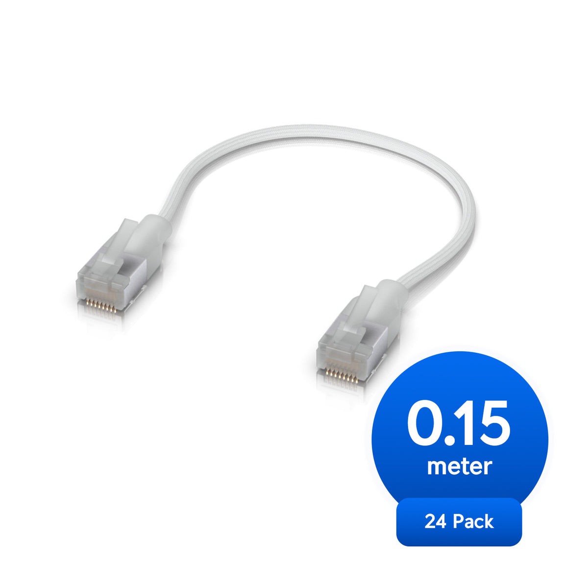 Ubiquiti UniFi Premium Patch Cable,0.15M, 24-Pack, White, Ultra-Thin Braided Patch Cable, Designed Optimized 10GbE Networking - Image 1
