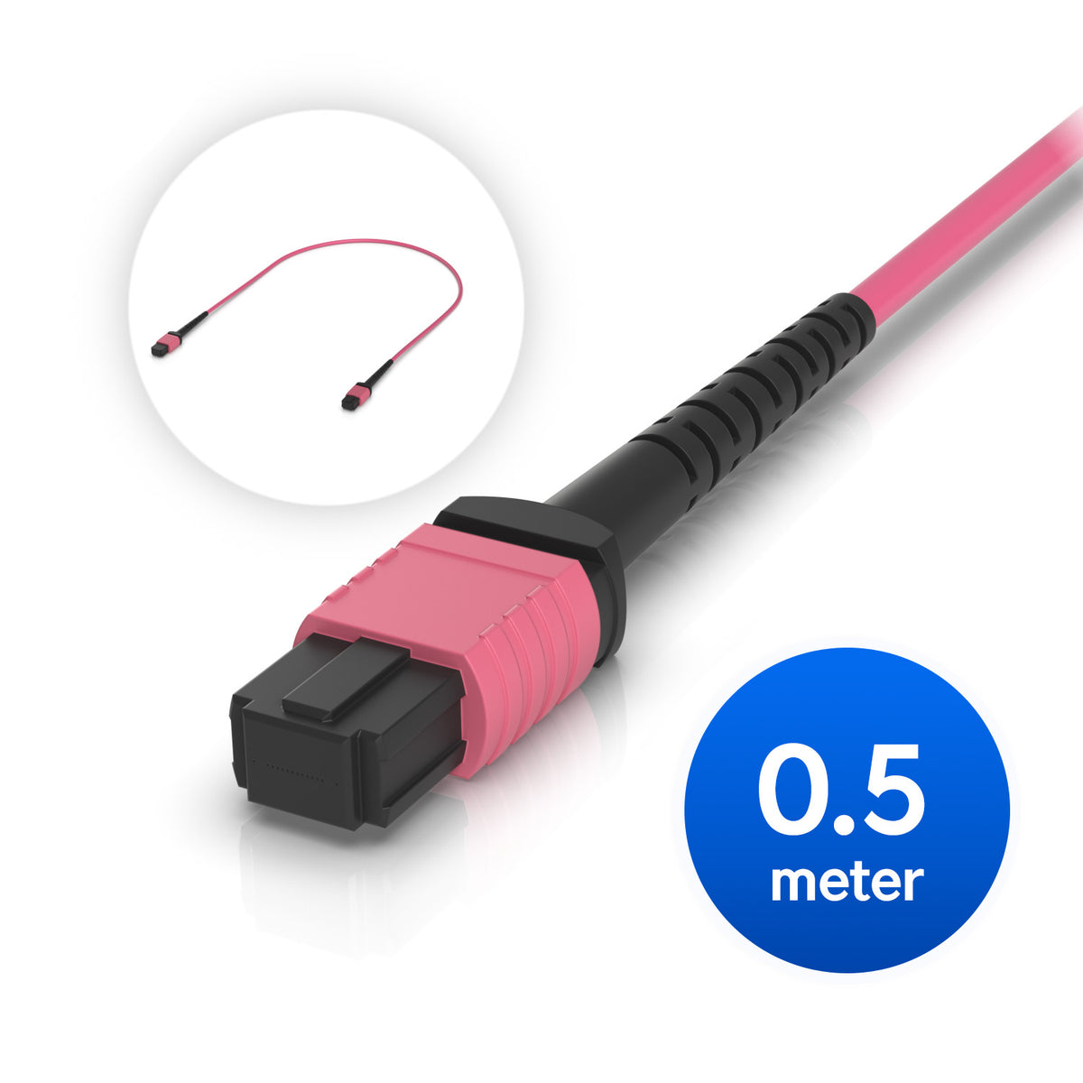 Ubiquiti Indoor OM4 Multi-mode Fiber Patch Cable, 0.5M, Single-pack, With MPO-12 Type B UPC Connectors, Designed For 100G Applications - Image 1