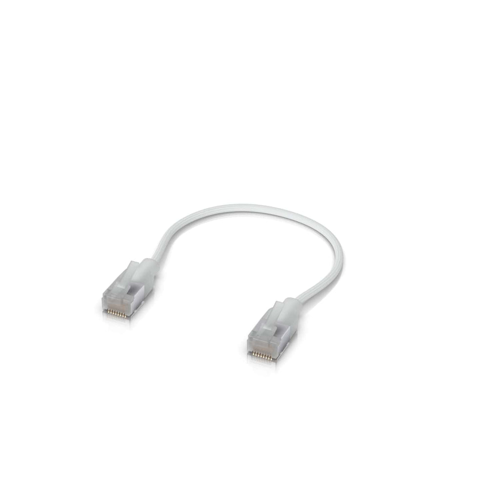 Ubiquiti UniFi Premium Patch Cable,0.15M, Single-Pack, White, Ultra-Thin Braided Patch Cable, Designed Optimized 10GbE Networking - Image 1