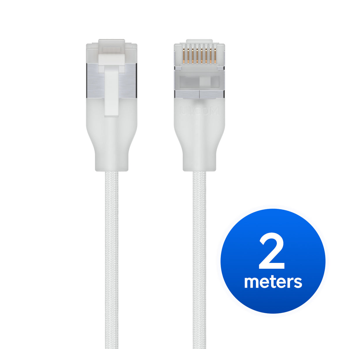 Ubiquiti UniFi Premium Patch Cable,2M, White, Ultra-Thin Braided Patch Cable, Designed Optimized 10 GbE Networking - Image 1