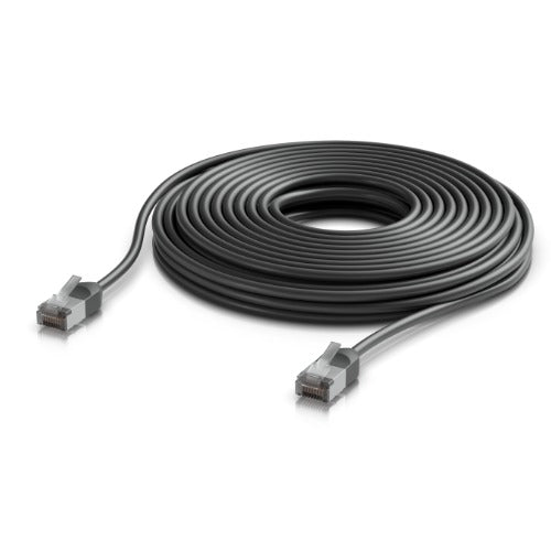 Ubiquiti UniFi Premium Patch Cable Outdoor, 12M,Black,Ultra-Thin, Rugged, Shielded Patch, Optimized, Perform Harshest Environments ,10 GbE Networking.