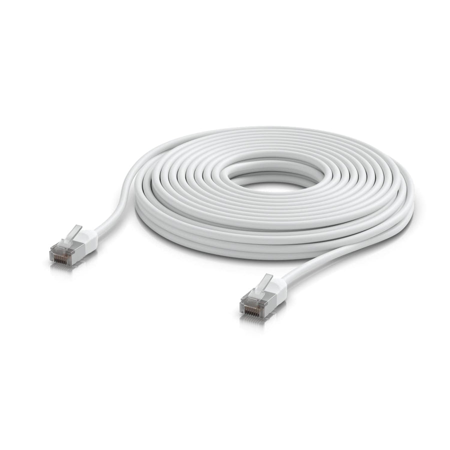 Ubiquiti UniFi Premium Patch Cable Outdoor, 12M, White, Ultra-thin, Rugged, Shielded Patch, Designed &Optimized, For 10 GbE Networking