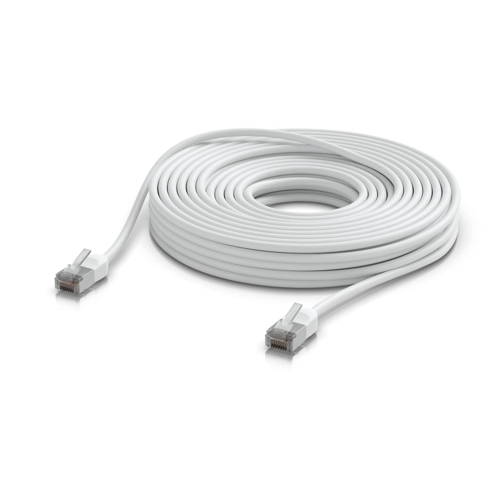 Ubiquiti UniFi Premium Patch Cable Outdoor, 15M, White, Ultra-thin, Rugged, Shielded Patch, Designed &Optimized, For 10 GbE Networking - Image 1