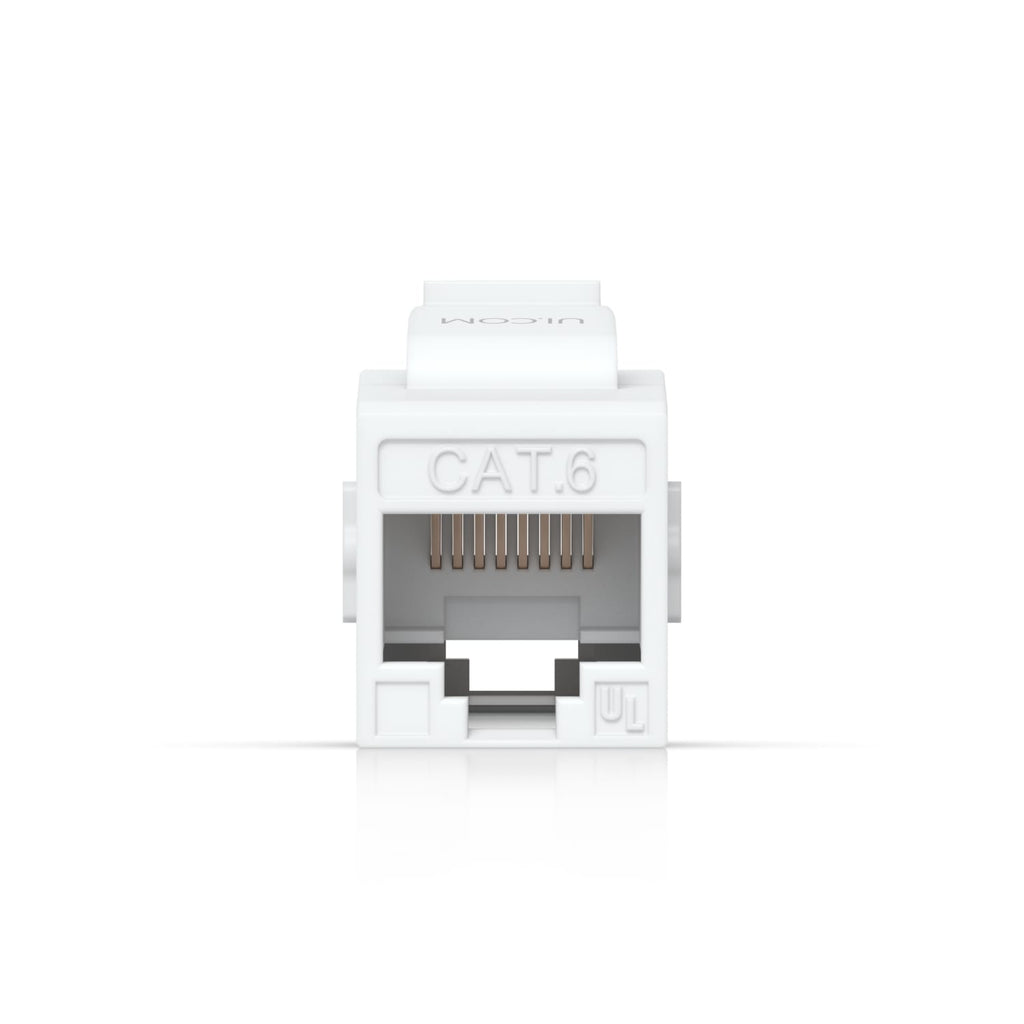 Ubiquiti Cat6 Keystone Coupler, 12-Pack, White, Pass-Through Cat6 Keystone Coupler For Connecting Pre-Terminated Ethernet Cables Seamlessly. - Image 1