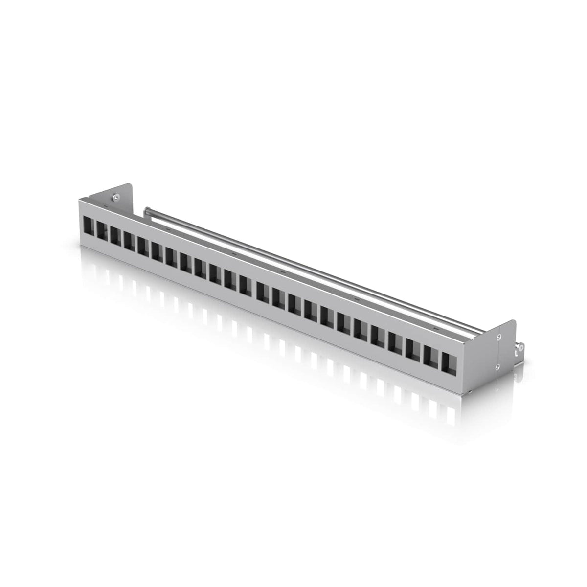 Ubiquiti 24-Port Blank Keystone Patch Panel, Silver, 1U 24-port, Ideal for Keystone Module Installation - Image 1