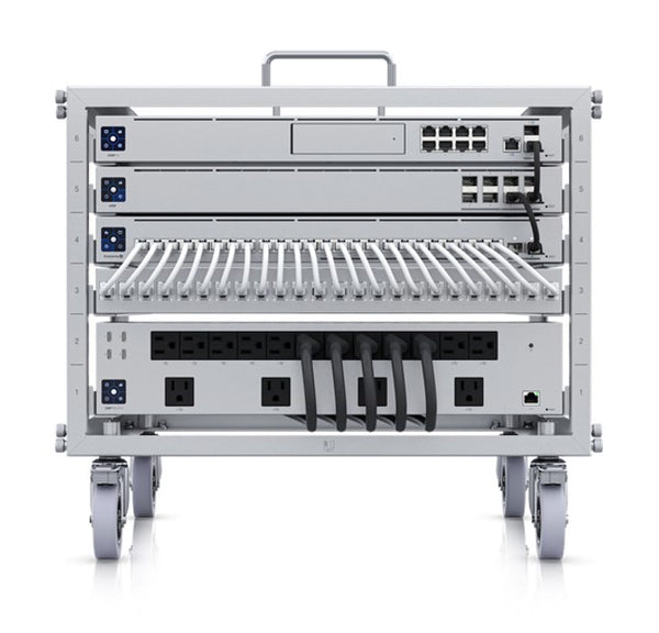Ubiquiti Toolless Mini Rack,Compact,Stackable 6U Open-frame Rack For UniFi Rack-mount Device,Toolless Assembly&Device Mounting,Lockable Casters