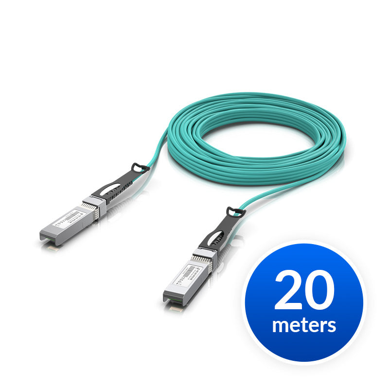 Ubiquiti 25 Gbps Long-Range DAC, Long-range SFP28, 20m Length, Support 25/10/1 Gbps, PVC Cable Jacket, Aqua Color - Image 2