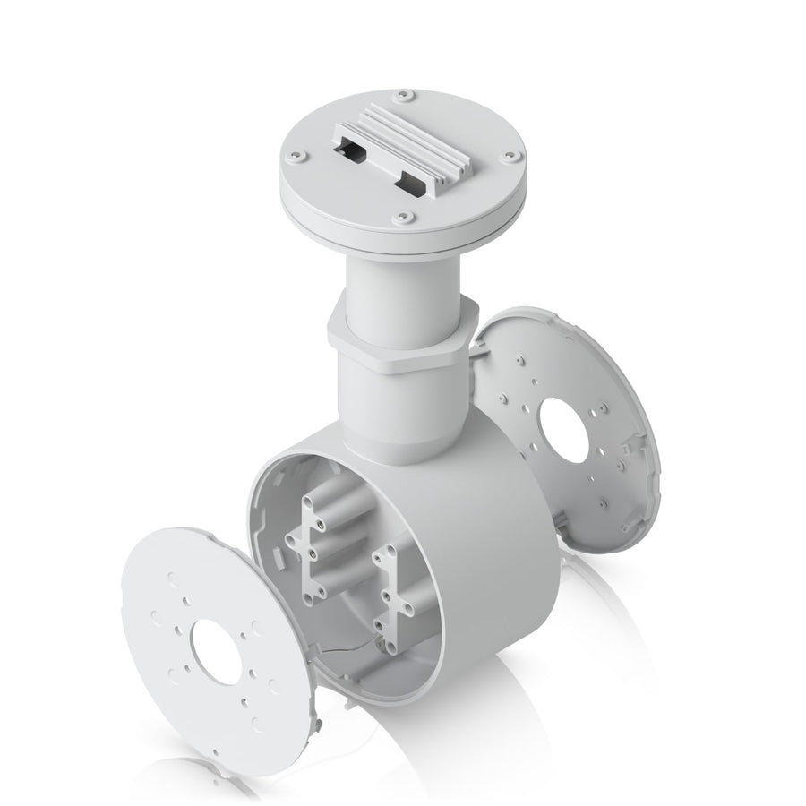 Ubiquiti Camera Dual Mount,White,Tamper-resistant,Back-to-back,2 Bullet/Dome/Turret,Sup Surface/Pole/Pendant Instal,1 1/2" NPS Thread Conduit