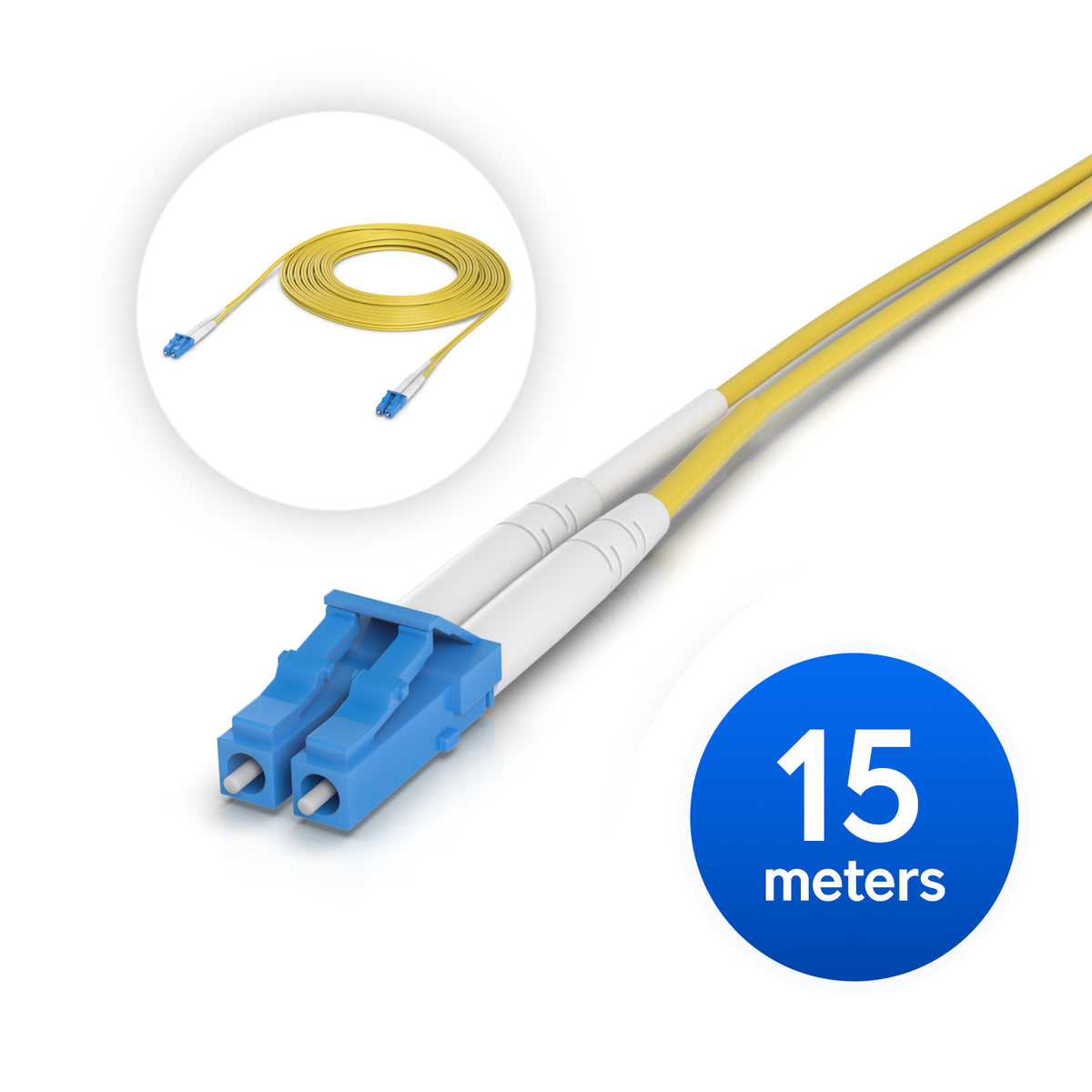 Ubiquiti OS2 Duplex LC UPC Fiber Patch Cable, Length 15M, Lightweight Fiber Patch Cable For Up To 100G Connections, - Image 2