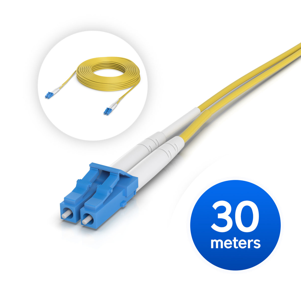 Ubiquiti OS2 Duplex LC UPC Fiber Patch Cable, Length 30M, Lightweight Fiber Patch Cable For Up To 100G Connections, - Image 2