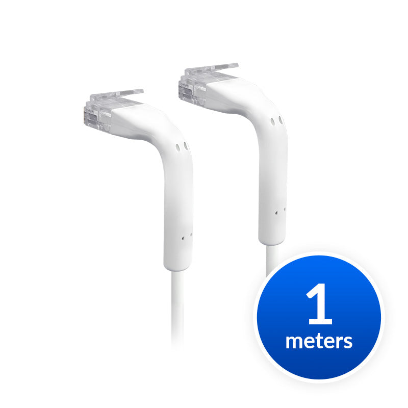 Ubiquiti UniFi Patch Cable Single Unit, 1m, White, End Bendable to 90 Degree, RJ45 Ethernet Cable, Cat6, Ultra-Thin 3mm Diameter - Image 2