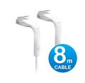 UniFi Patch Cable 8m White, Both End Bendable to 90 Degree, RJ45 Ethernet Cable, Cat6, Ultra-Thin 3mm Diameter U-Cable-Patch-8M-RJ45 - Image 1