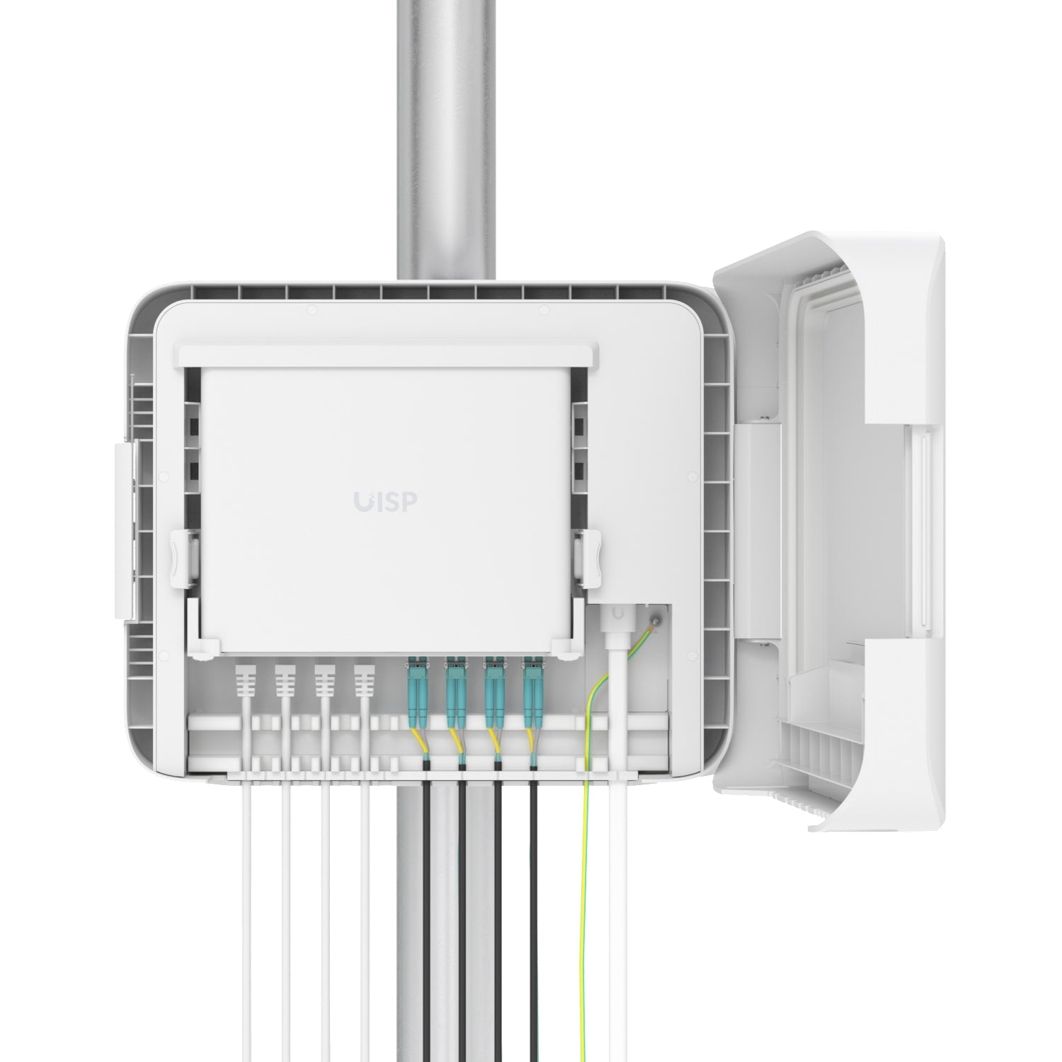 Ubiquiti UISP Box Plus, IPX6-rated Water Resistance, Enclosure for UISP Switch Plus, Pole /Wall-mount, Includes Fiber Strain Relief Kit, - Image 1