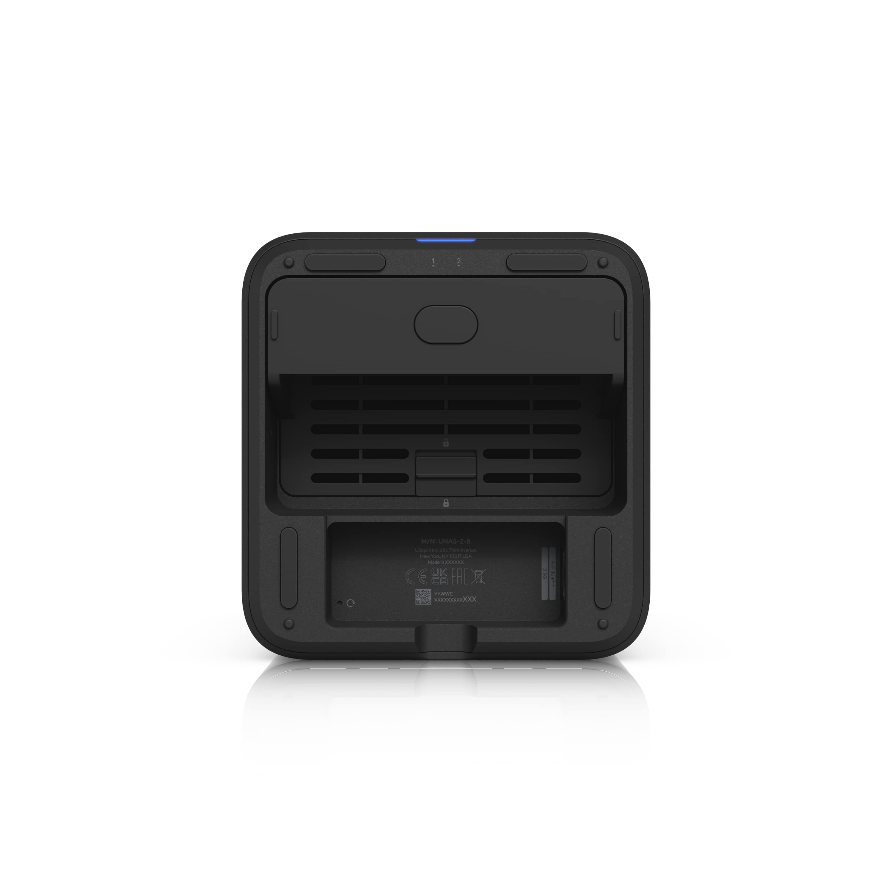 Ubiquiti UNAS 2, Black, UniFi Network Attached Storage (2)3.5" HDD Bays, 2.5 GbE Networking, USB-C Connectivity, PoE++ Adapter, All In Compact Foot. - Image 3