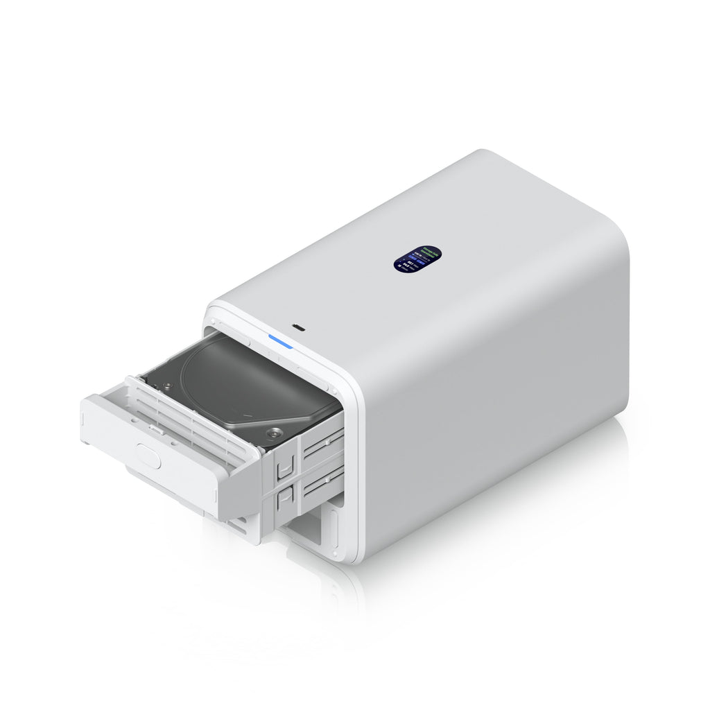 Ubiquiti UNAS 2, White, UniFi Network Attached Storage (2) 3.5" HDD Bays, 2.5 GbE Networking, USB-C Connectivity, Included PoE++ Adapter, Compact Foot - Image 4