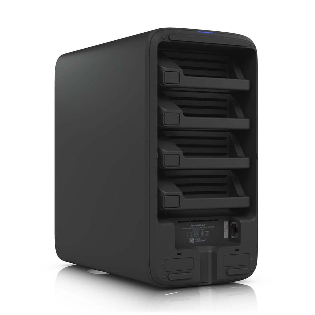 Ubiquiti UNAS 4, Black, UniFi Network Attached Storage(4) 2.5/3.5"HDD Bays, (2)M.2NVMe SSD, 2.5GbE Networking, USB-C Conn, PoE+++ Adapter Compact - Image 3