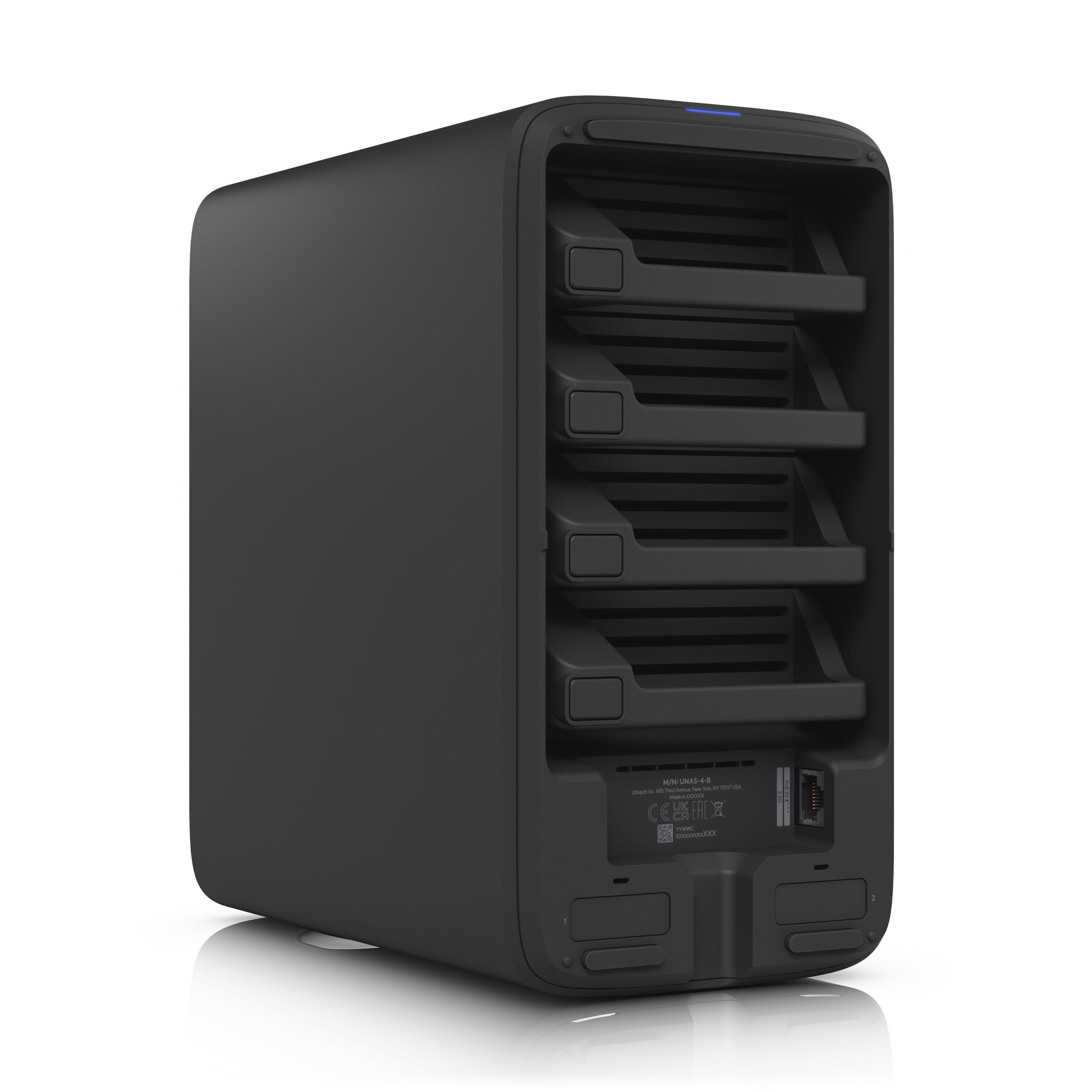 Ubiquiti UNAS 4, Black, UniFi Network Attached Storage(4) 2.5/3.5"HDD Bays, (2)M.2NVMe SSD, 2.5GbE Networking, USB-C Conn, PoE+++ Adapter Compact - Image 3