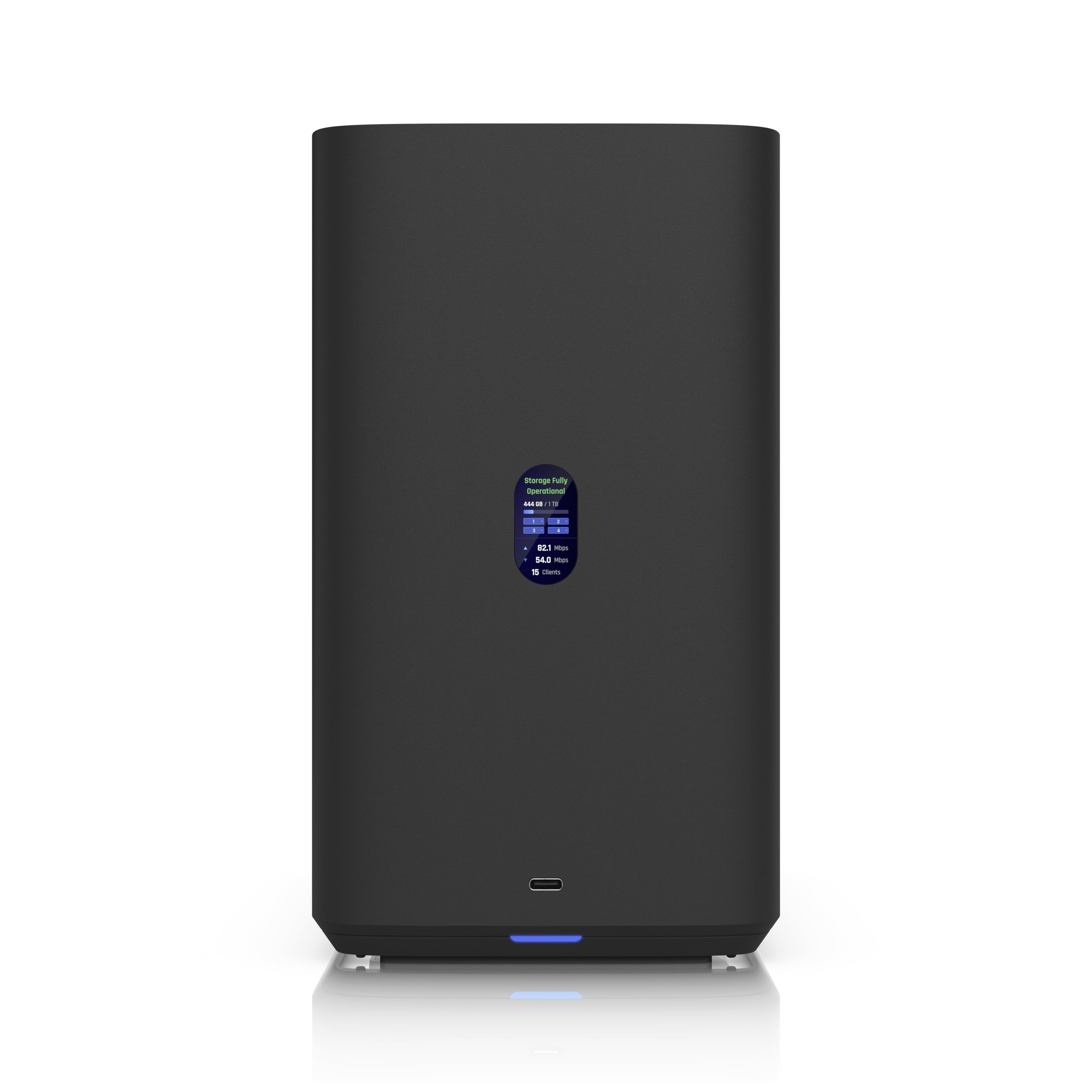 Ubiquiti UNAS 4, Black, UniFi Network Attached Storage(4) 2.5/3.5"HDD Bays, (2)M.2NVMe SSD, 2.5GbE Networking, USB-C Conn, PoE+++ Adapter Compact - Image 1