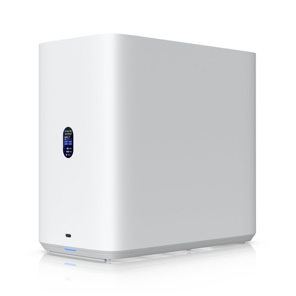 Ubiquiti UNAS 4, White, UniFi Network Storage (4)2.5/3.5" HDD Bays,(2)M.2 NVMe SSD Cach Slot,2.5 GbE, USB-C Connect, PoE+++ Adapter, Compact Footprint - Image 2