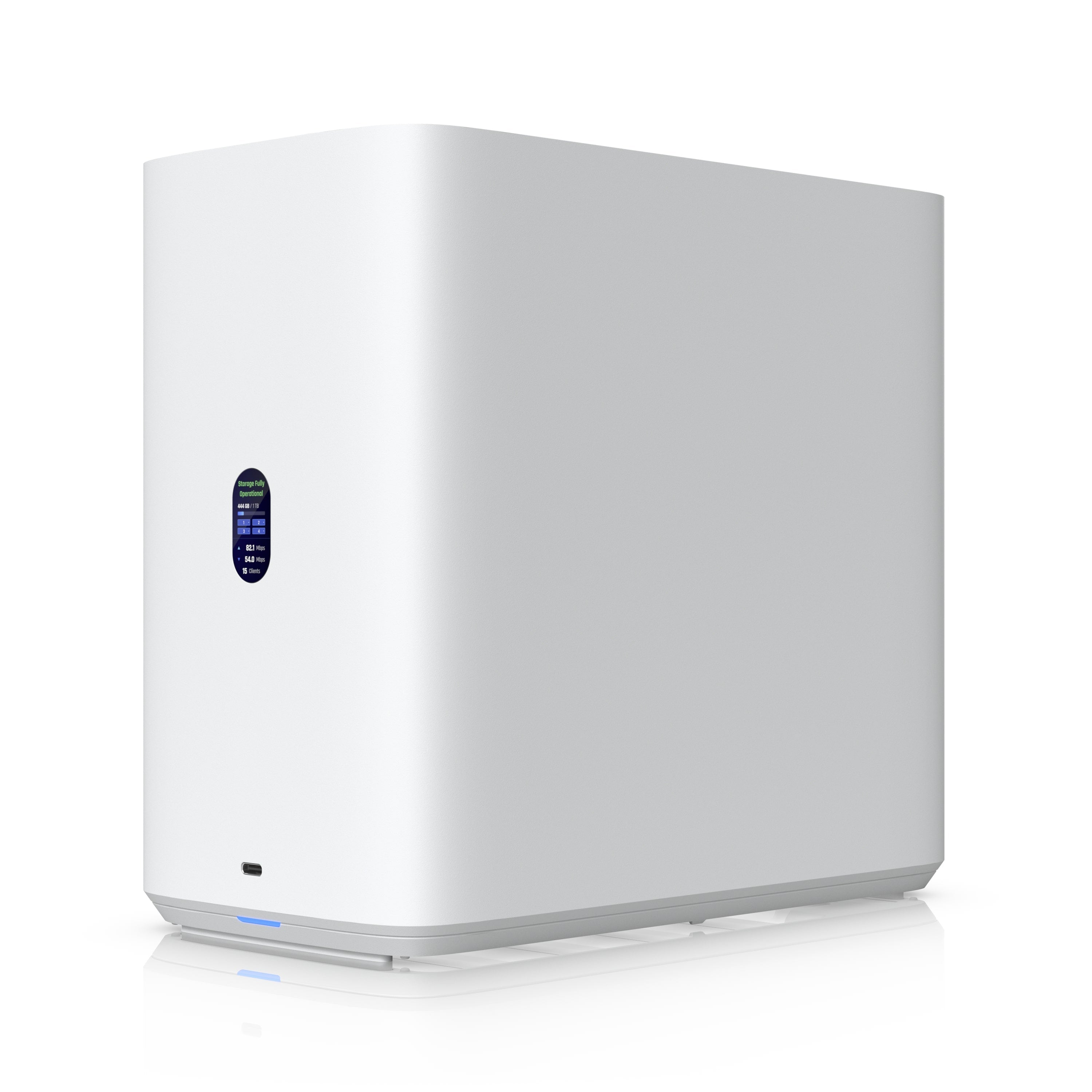 Ubiquiti UNAS 4, White, UniFi Network Storage (4)2.5/3.5" HDD Bays,(2)M.2 NVMe SSD Cach Slot,2.5 GbE, USB-C Connect, PoE+++ Adapter, Compact Footprint - Image 2