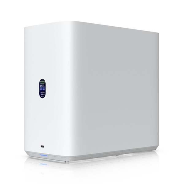 Ubiquiti UNAS 4, White, UniFi Network Storage (4)2.5/3.5" HDD Bays,(2)M.2 NVMe SSD Cach Slot,2.5 GbE, USB-C Connect, PoE+++ Adapter, Compact Footprint