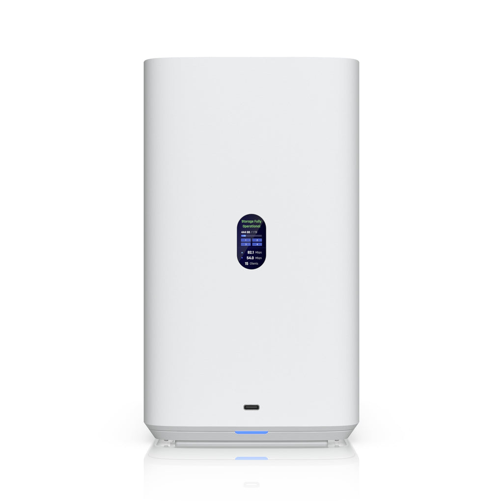 Ubiquiti UNAS 4, White, UniFi Network Storage (4)2.5/3.5" HDD Bays,(2)M.2 NVMe SSD Cach Slot,2.5 GbE, USB-C Connect, PoE+++ Adapter, Compact Footprint - Image 1