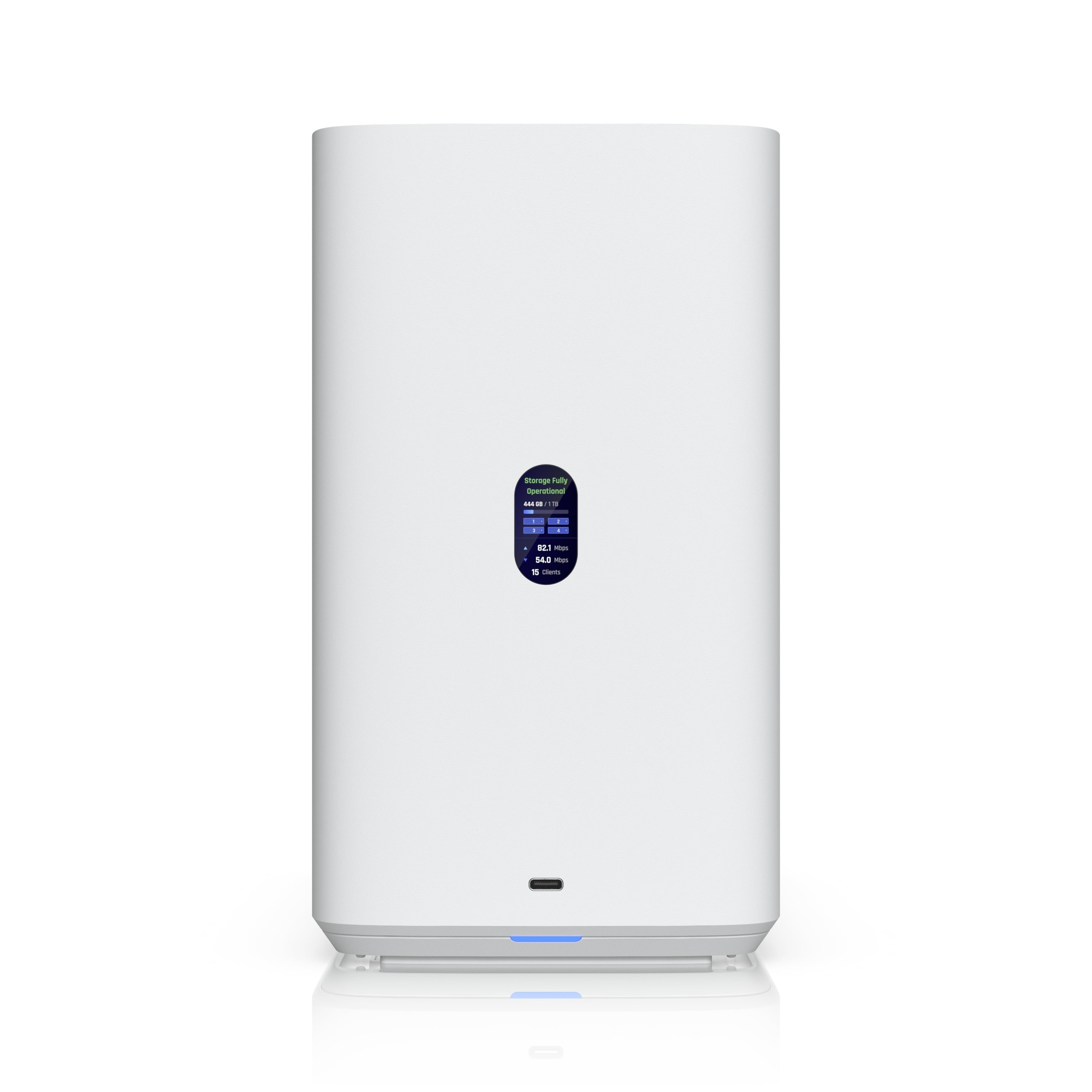 Ubiquiti UNAS 4, White, UniFi Network Storage (4)2.5/3.5" HDD Bays,(2)M.2 NVMe SSD Cach Slot,2.5 GbE, USB-C Connect, PoE+++ Adapter, Compact Footprint - Image 1