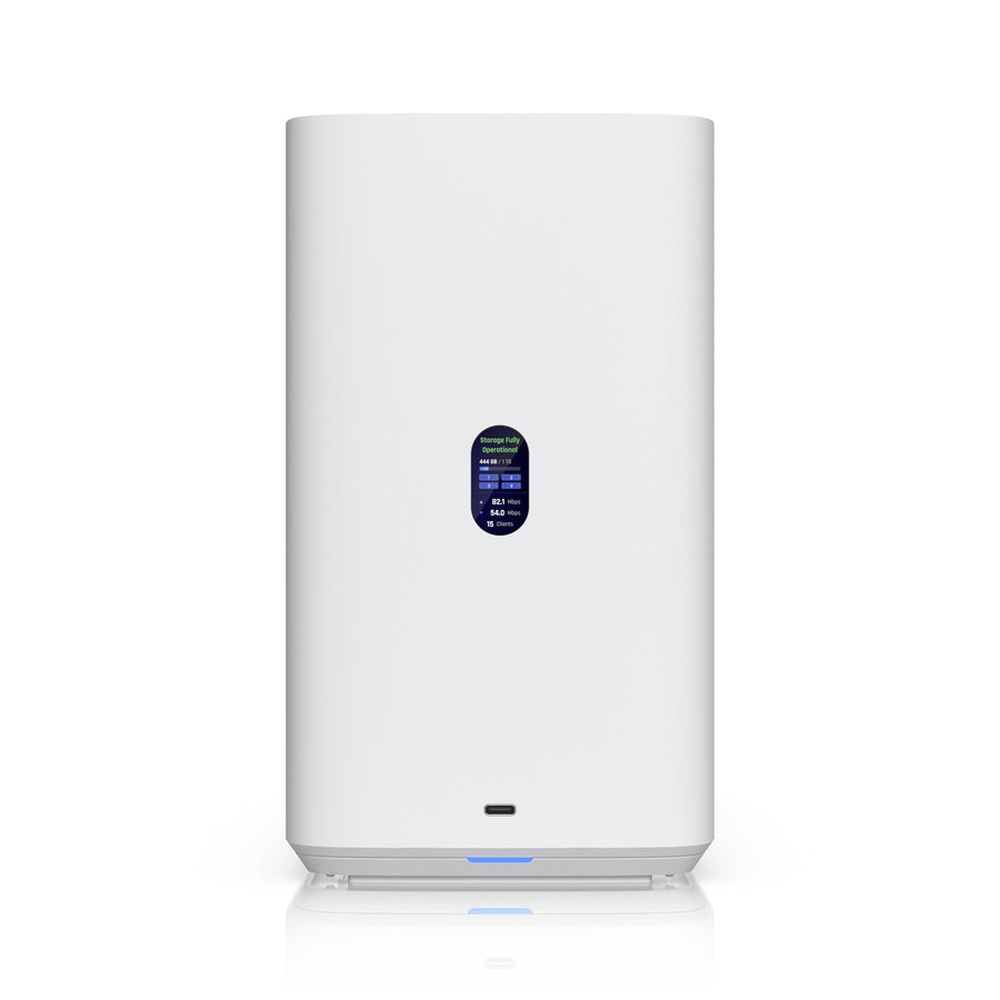 Ubiquiti UNAS 4, White, UniFi Network Storage (4)2.5/3.5" HDD Bays,(2)M.2 NVMe SSD Cach Slot,2.5 GbE, USB-C Connect, PoE+++ Adapter, Compact Footprint