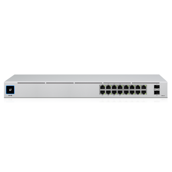 Ubiquiti UniFi 16-port Managed Gigabit Switch - 8x PoE+ Ports, 8x Gigabit Ethernet Ports, 2x SFP , 42W, Touch Display, Fanless , GEN2,