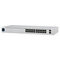 Ubiquiti UniFi 24 Port Managed Gigabit Switch, 16x PoE+ Ports, 8x Gigabit Ethernet Ports, 2xSFP - 95W - Touch Display - Fanless - GEN2, - Image 1
