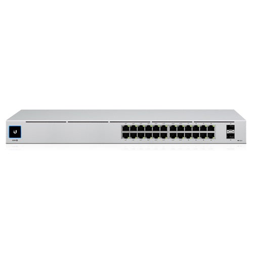 Ubiquiti UniFi 24 Port Managed Gigabit Switch, 16x PoE+ Ports, 8x Gigabit Ethernet Ports, 2xSFP - 95W - Touch Display - Fanless - GEN2, - Image 2