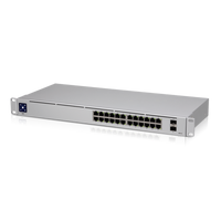 Ubiquiti UniFi 24 port Managed Gigabit Switch - 24x Gigabit Ethernet Ports, with 2xSFP - Touch Display - Fanless - GEN2, - Image 1