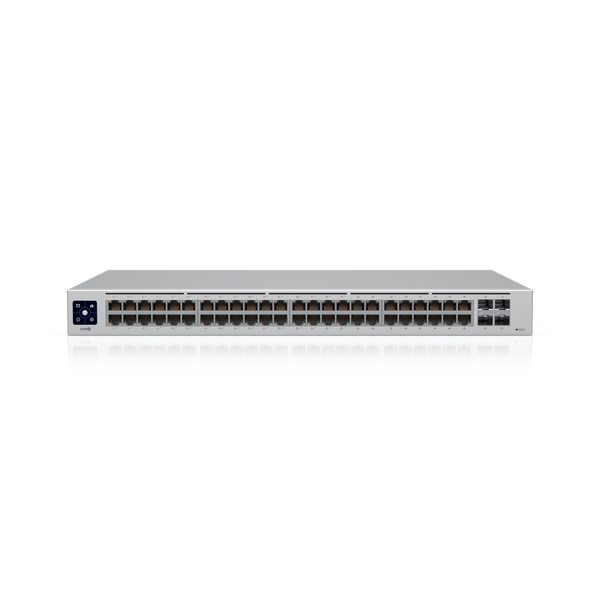 Ubiquiti UniFi 48-port Managed Gigabit Layer2 switch,  48x Gigabit Ethernet Ports w/ 32x 802.3at POE+, 4x SFP Port Touch Display 195W, - Image 1