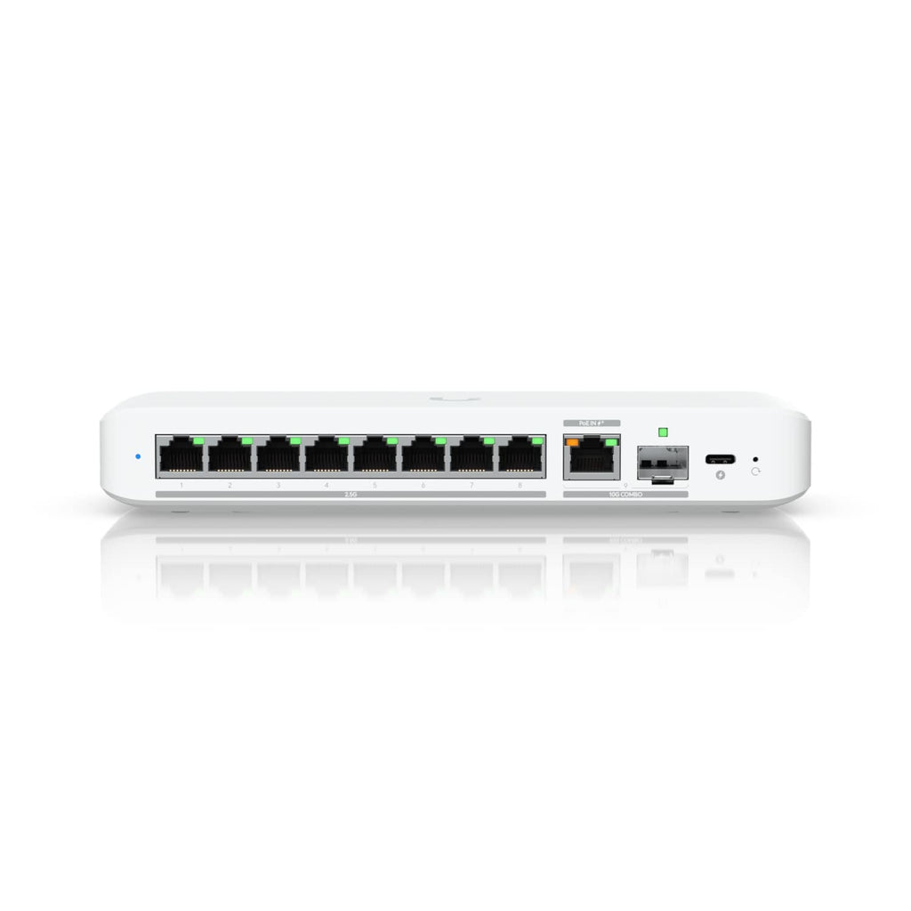 Ubiquiti Flex 2.5G, Flexible,8-port 2.5 GbE Switch,10 GbE RJ45/SFP+ Combination Uplink Port,Powered With USB-C (Included)/PoE+ adapter ( Not Included) - Image 1