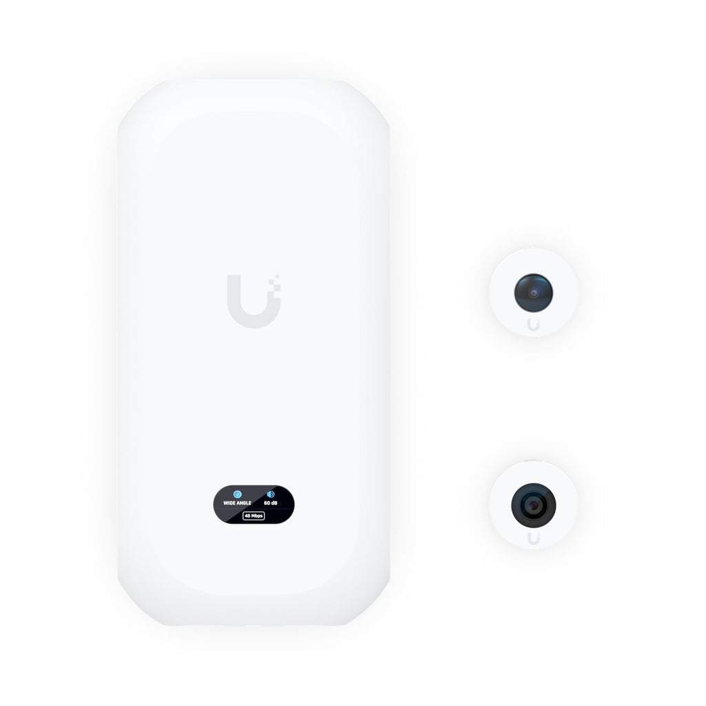 Ubiquiti Camera 8MP Wide Angle Lens (97.5˚ H),  * 2-Pack* , 12MP Fisheye 360˚ Lens, Colour LCM Display For Device Status Monitoring, - Image 2