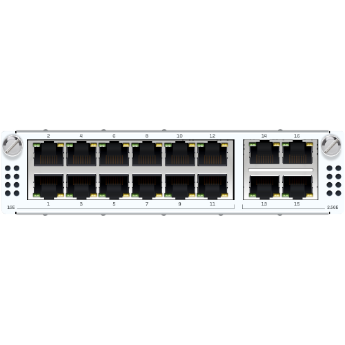Sophos 4 port 2.5GbE copper + 12 port GbE High-density Flexi Port module (for XGS 5500/6500/7500/8500 models only) - Image 1