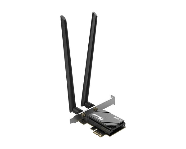 MSI HERALD BE6500 WiFi 7 PCIe Card, Tri-Band WiFi 7, BE6500, BT 5.4, PCIe x1, 2x2 up to 2882Mbps, WPA3, Win11