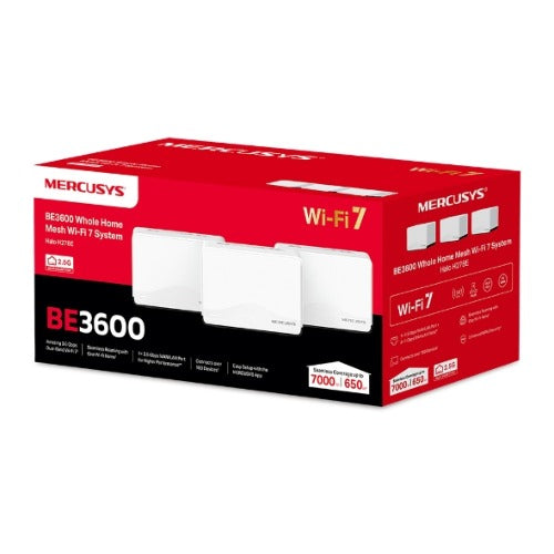 Mercusys Halo H27BE(3-pack) BE3600 Whole Home Mesh Wi-Fi 7 System, 688 Mbps at 2.4 GHz, 2880 Mbps at 5 GHz, MLO, 4096-QAM, OFDMA, EHT160 on 5GHz - Image 5